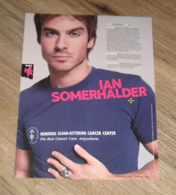 Ian Somerhalder Original ONE Magazine Clipping Page PHOTO Article • $20