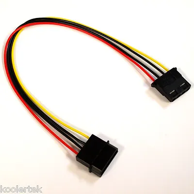 4 Pin Molex Male To Female Extension Cable 12  Inch PC Computer  Power Supply • $4.55