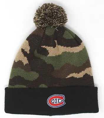 Montreal Canadiens NHL Camo Adult Winter Stocking Cap Hat Beanie Cuff & Pom *New • $19.95