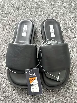 Marks And Spencer Black Leather Mule Size 3.5 • £14