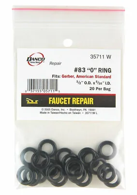 Danco 1/2 In.   D X 5/16 In.   D Rubber O-Ring 20 Pk • $6.99