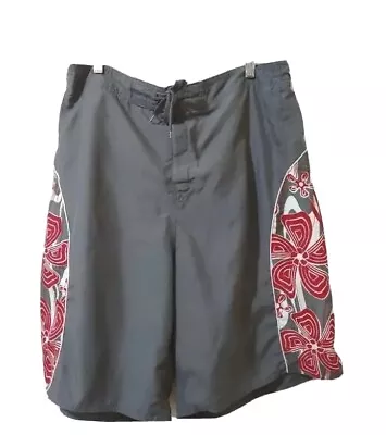 Canyon River Blues Swimwear Board Shorts Mens L 33/35 Gray Floral Pattern  • $4.99