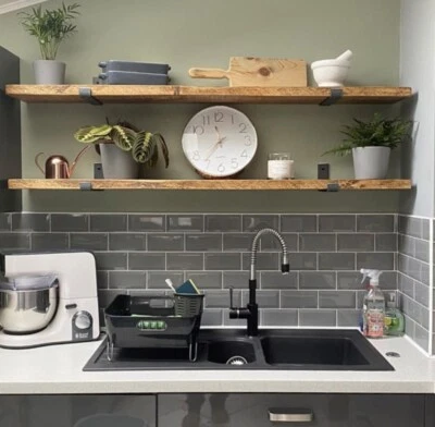 £78 • Buy Reclaimed  Rustic Wooden Scaffold Board Shelves  Shelf, Handmade, Bookshelf