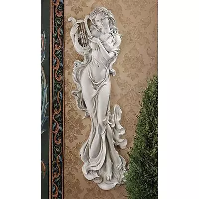 Mythological Musical Muse Lyre Player Beauty Home & Garden Wall Sculpture • $162.08