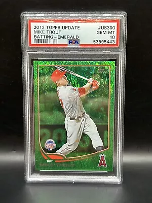 Mike Trout 2013 Topps Update Batting Ssp Emerald Psa 10 Gem Mint Low Pop 85!!! • $9.50