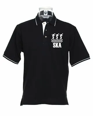 Ska Dancers Men's Tipped Polo T-Shirt - Reggae Specials Madness 2 Tone Mod • £21.95