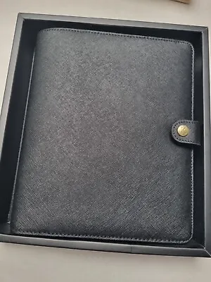 New In Box Kikki K Large Textured Saffiano Leather Personal Planner Black • $65