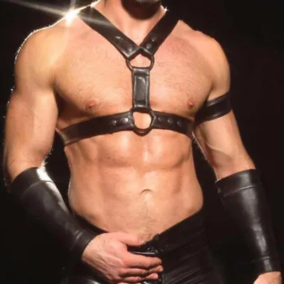 Men's Male Faux Leather Body Chest Bodysuit Harness Belt Night Clubwear Costume • $18.69