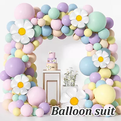 163Pcs Daisy Balloon Garland Arch Kit With White Daisy Flower Reusable AL • £15.53