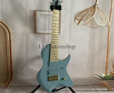 Blue 8 String Electric Guitar Larada Mahogany Neck Maple Fretboard Fast Ship • $194.91