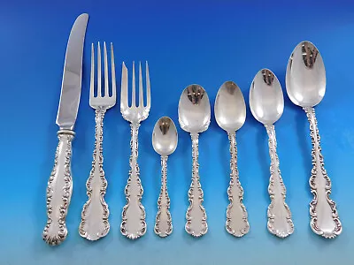 $4200 • Buy Louis XV By Whiting Sterling Silver Flatware Set For 8 Service 70 Pieces