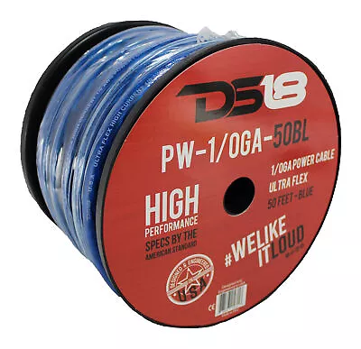 DS18 Car Audio 1/0 AWG Copper Clad Aluminum CCA Power/Ground Wire Blue Lot • $15.99