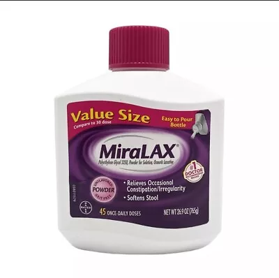 Miralax Gentle Constipation Relief Powder 45 Doses 26.9 Oz Exp 8/2025 • $29.99