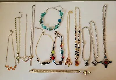 Amazing Lot Of 13 Vintage To Now Beautiful Costume Jewelry Necklaces • $29.99