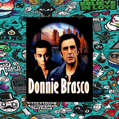 Donnie Brasco Gangster Mafia Movie Black Poster Size 16  X 20  • $14.99