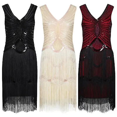 Ro Rox Flapper Dress 1920's Great Gatsby Peaky Blinders Costume Evening Sequin • £19.99