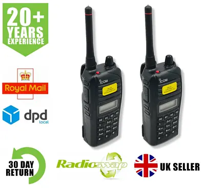 Icom Ic-f4033t Uhf 4 Watt Ip67 Walkie Talkie Two Way Radios X 2 (no Ce) • £249.95