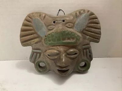 Vintage Aztec Mayan Warrior Dark Clay Terra Cotta Mask #8 • $25