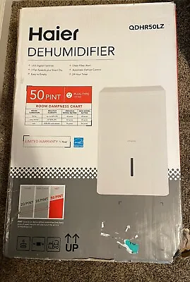 Haier 50 Pint Portable Dehumidifier QDHR50LZ SEALED White For High Humidity • $120