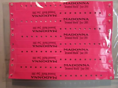 Madonna 2001 Drowned World Tour Sheet Of 10 Unused Pink Bracelet Wristbands Rare • $50