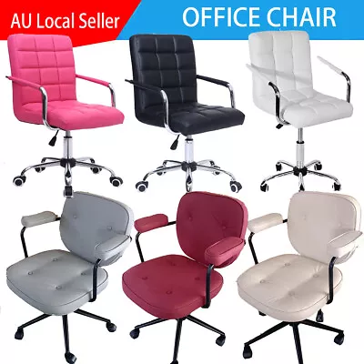Home Office Chair Leather Computer Desk Chair With Arms Back Support Work Study • $99.98