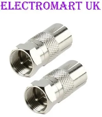 F Type Satellite Sky Virgin Cable Plug Coaxial Coax Socket Adaptor Connector X 2 • £2.90