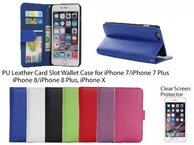 $6.35 • Buy For IPhone 7/7 Plus IPhone 8 8 Plus/ IPhone X Flip Card Slot Wallet Cover Case