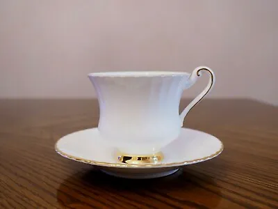 Vtg PARAGON England White Gold Trim Pattern #498 Footed Teacup & Saucer Set(s) • $59.60