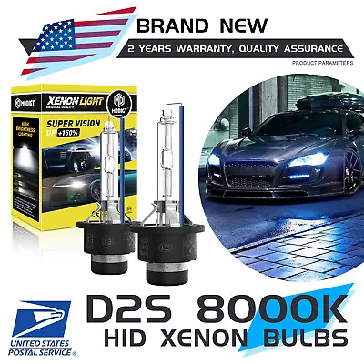 2X D2S 35W HID Xenon Replacement Low/High Beam Headlight Lamp Bulbs Blue 8000K • $16.38