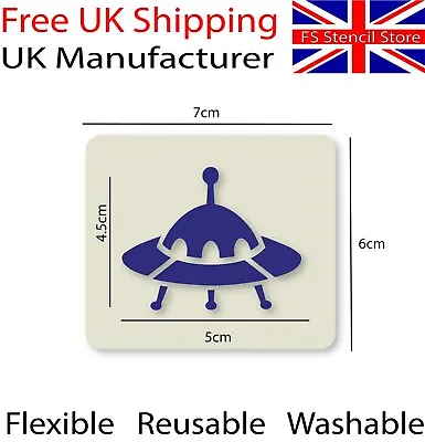 Flying Saucer Crafting Card Making Face Painting Art Stencil 6cm X 7cm Reusable • £3.40