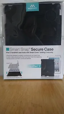 Black IPad 2 Smart Snap Hard-shell Secure Folio Case Cover Merkury NEW • $13.95