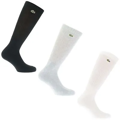 Men's Socks Lacoste 3-Pack High-Cut Socks In Black Grey White • £19.99