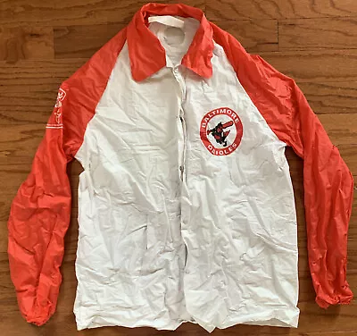 1960s Baltimore Orioles Rain Jacket Vintage Vinyl Red White Sz L • $24.99