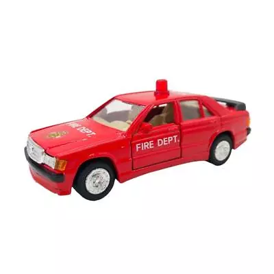 Welly 4.5  Red Mercedes-Benz 190E Diecast Fire Dept. Car Chief Truck No. 8667 • $6.37