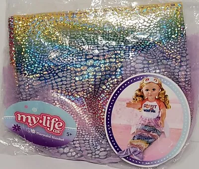 My Life As - Pastel Rainbow Sparkle - Mermaid Tail Blanket For 18  Dolls • $5.99