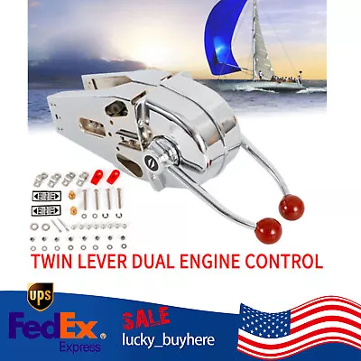 Marine Boat Twin Lever Dual Engine Top-Mount Shift Throttle Engine Control NEW • $153.90