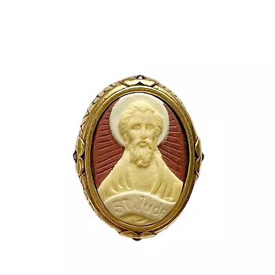 Vatican Library Collection Saint Jude Pray For Us Cameo Brooch Pin • $26.99