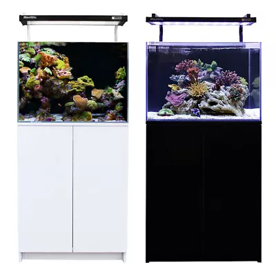 Aqua One MiniReef 120 Marine Reef Aquarium Fish Tank & Cabinet 120L Black & Whit • £619.99