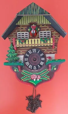 Vintage Retro 1960-70s Cuckoo Clock Wooden Kitsch Painted Folk House Bird German • £23.50