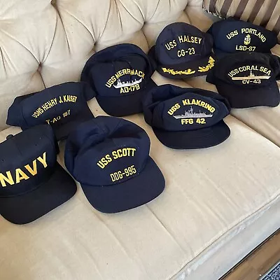 Vintage  USN US Navy USS Variety Hat Baseball Cap Military Lot 8 • $40
