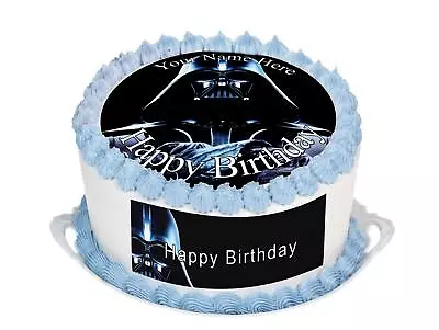 Cake Topper Birthday Darth Vader Personalised Rice PaperIcing Fondant Sheets 47 • £4.49