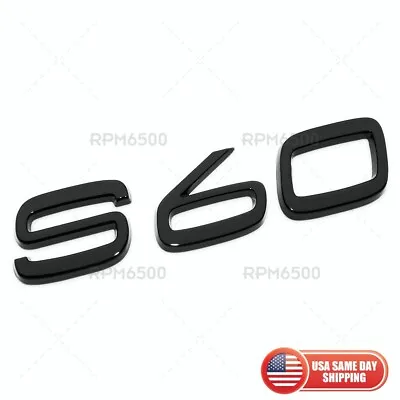 Volvo S60 Rear Trunk Lid Letter Logo Badge Nameplate Emblem Sport Gloss Black • $27.99