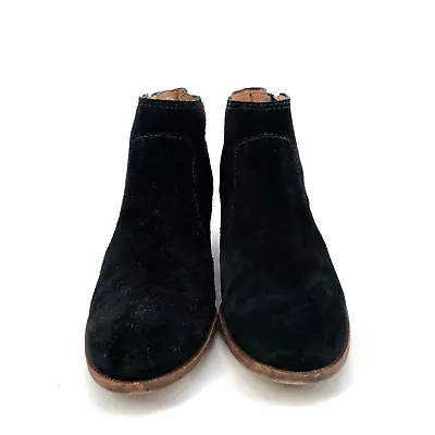 Madewell Womens 9.5 Janice Boots Black Suede Leather Shoes F5076 Side Zip Ankle • $20