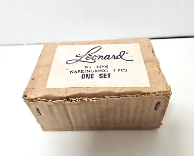 Vintage Leonard Brass Napkin Rings New Old Stock 44308 Set Of (4) Sealed • $34.99