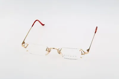 Martine Sitbon 6524 PG Vintage 90s Japanese Made Gold Rimless Hexagon Eyeglasses • $225