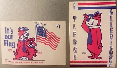 Vintage 1975 Patriotic Bicentennial Yogi Bear Boo Boo Stickers • $10.99