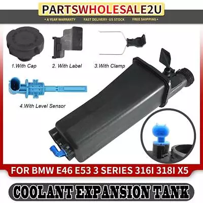 Coolant Expansion Tank Reservoir W/ Sensor For BMW E46 318i E53 X5 17117573780 • $29.49