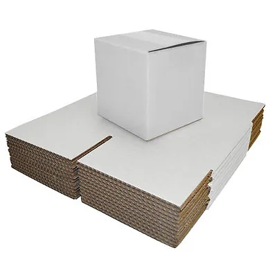 Single Wall White Postal Packing Cardboard Boxes Mailing Packaging Cartons • £11.60