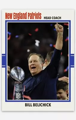 Bill Belichick New England Patriots Football Card! Super Bowl Champ. Head Coach! • $9.49