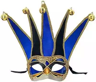 Colombina Jolly Velluto Blue Black Venetian Italian Masquerade Womens Mens Mask • £64.74